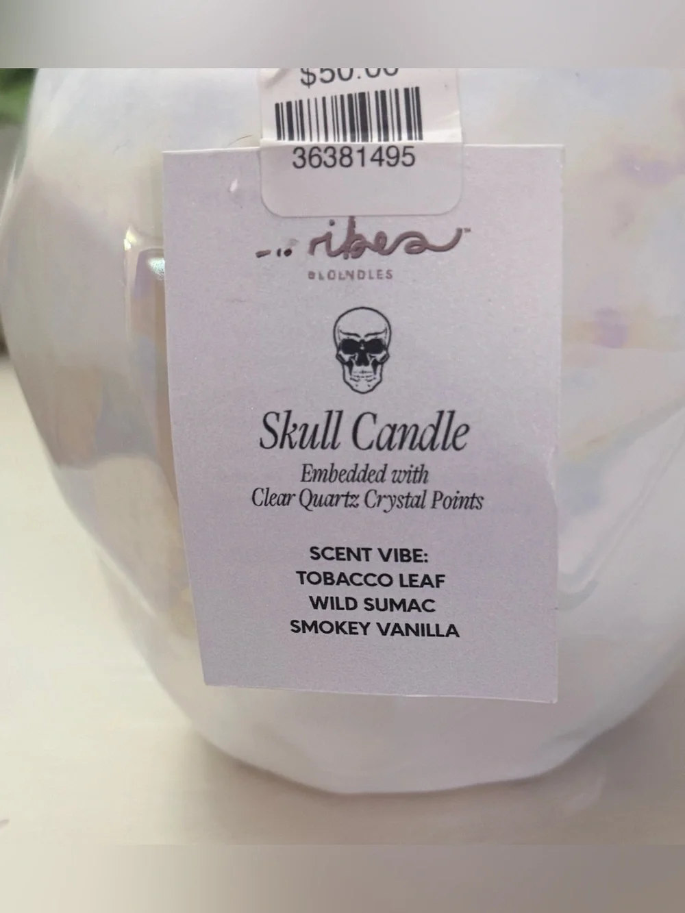 White Skull Candle